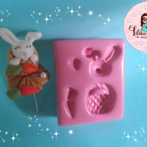 Molde Mini Coelhinho na Cesta