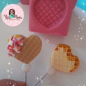 Molde Biscoito Coração Waffles
