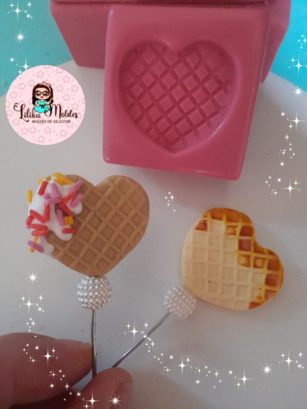 Molde Biscoito Coração Waffles