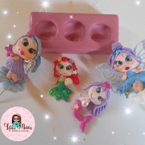 Molde Trio de Cabecinhas para Apliques