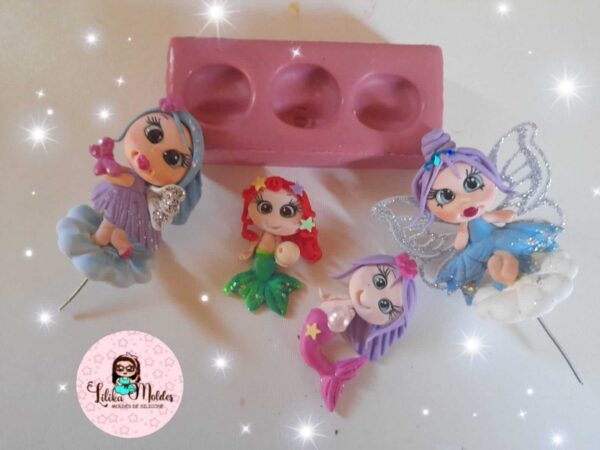 Molde Trio de Cabecinhas para Apliques