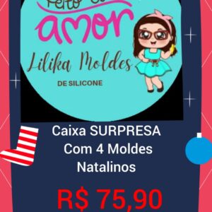 Caixa Surpresa com 4 Moldes Natalinos